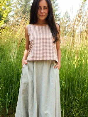 Neko Tank Brown Gingham