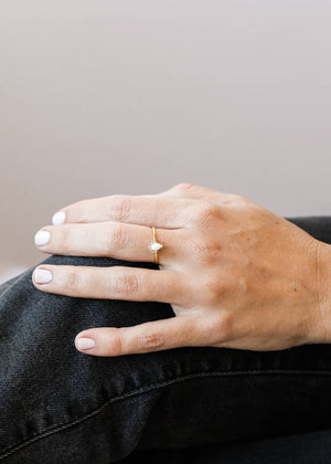 Gold Rings - Opal Burst CZ