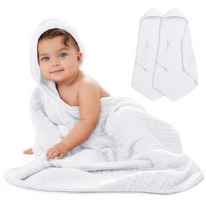 Hooded Baby Towels 6 Layer Muslin Cotton Towel for Kids