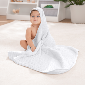 Hooded Baby Towels 6 Layer Muslin Cotton Towel for Kids