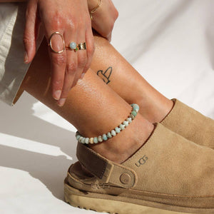 Saltwater Anklet | Beaded Amazonite Gemstone Jewelry