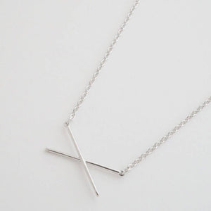 Open image in slideshow, X Bar Necklace
