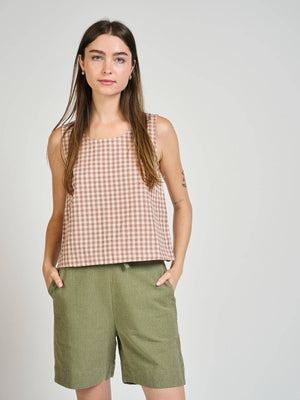 Neko Tank Brown Gingham
