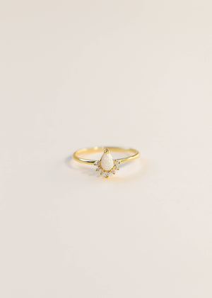 Open image in slideshow, Gold Rings - Opal Burst CZ
