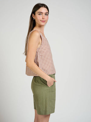 Neko Tank Brown Gingham