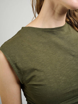 Ruched Top Olive