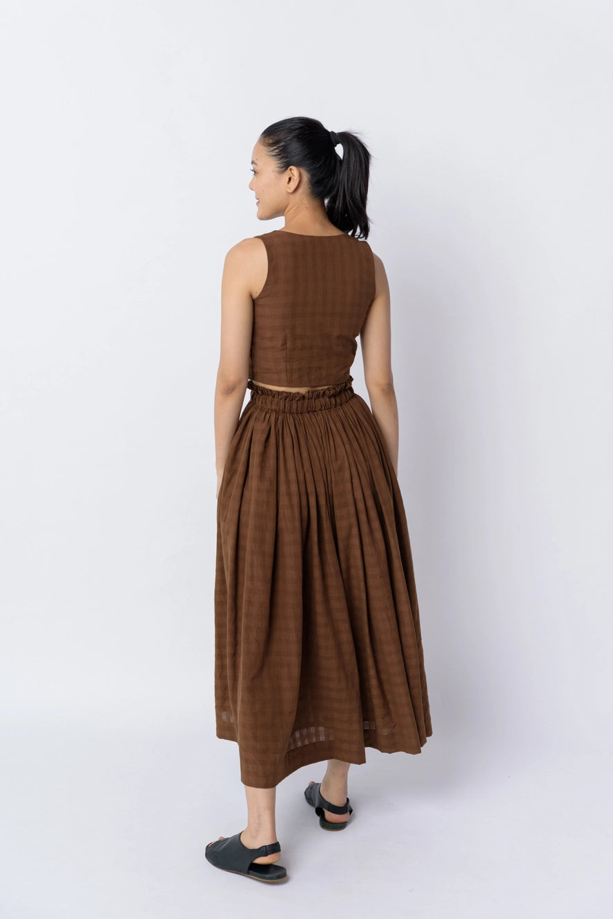 Antique Brown Skirt & Top Set