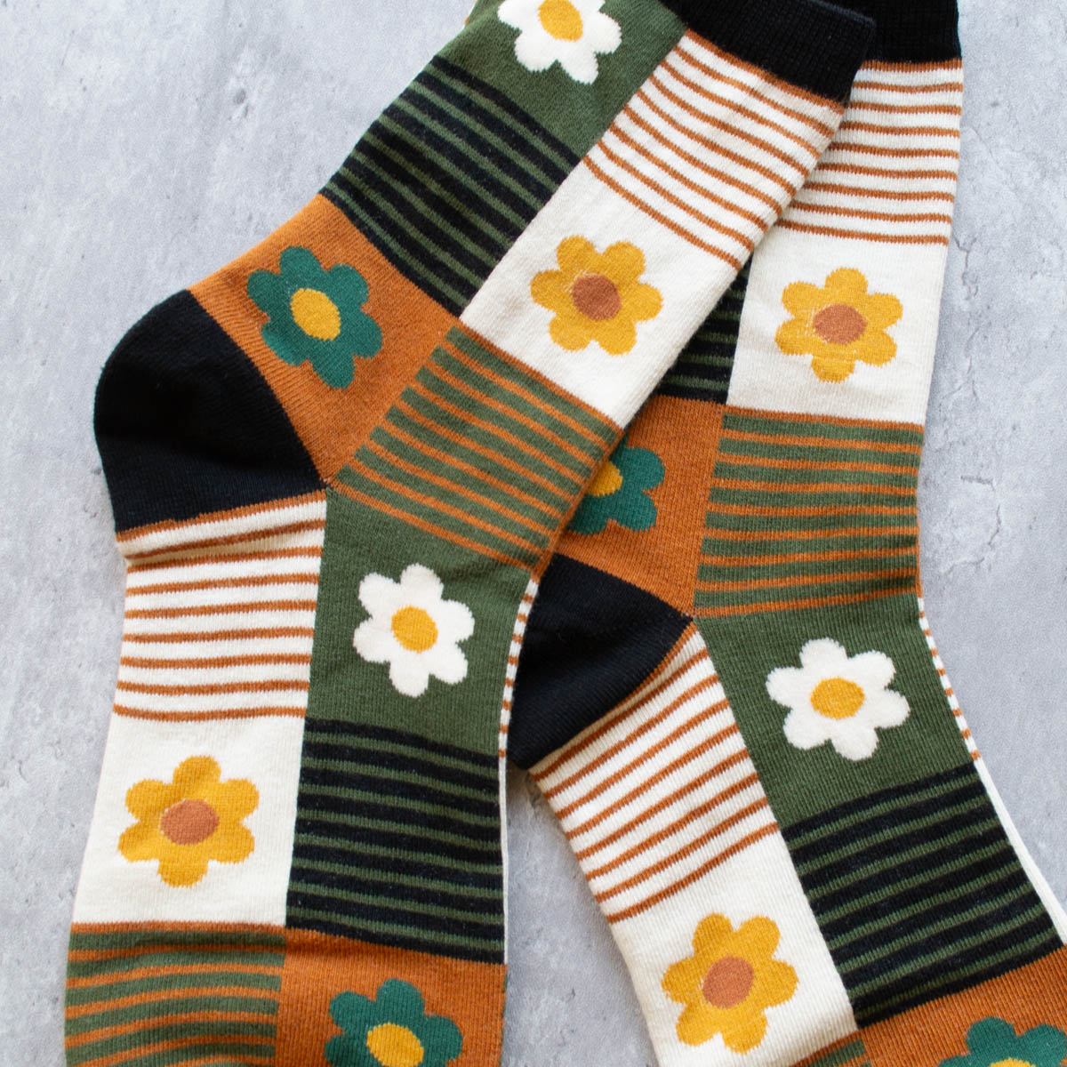 Daisies & Stripes Socks - 3 Colorways