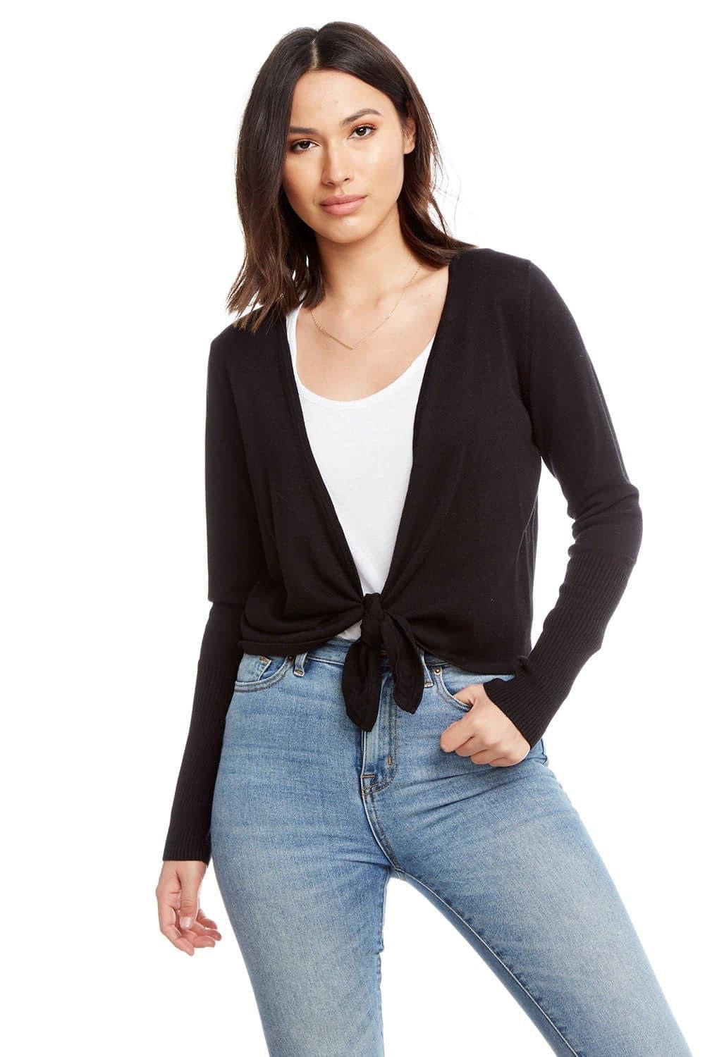 Tie Front Cropped Cardigan