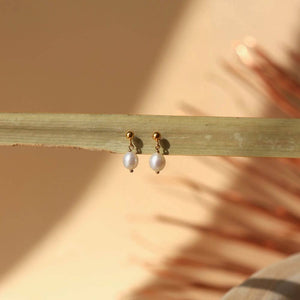Open image in slideshow, Pearla Studs | 14k Gold Fill or Sterling Silver
