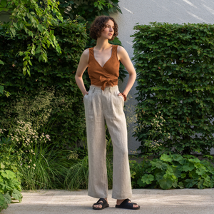Open image in slideshow, Aria Linen Wrap Top

