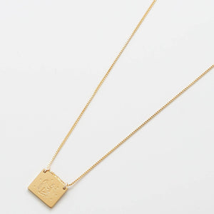 Aquarius Zodiac Double-Sided Astrology Necklace