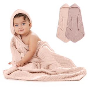 Open image in slideshow, Hooded Baby Towels 6 Layer Muslin Cotton Towel for Kids

