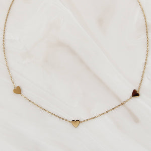 Open image in slideshow, Three Heart Necklace
