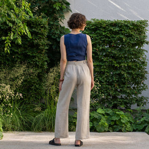 Aria Linen Wrap Top